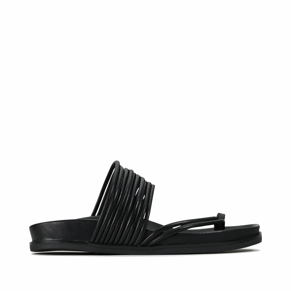 Clean Comfort Modern workwear EOS Women's Carmella Toe Loop Sandal in Black