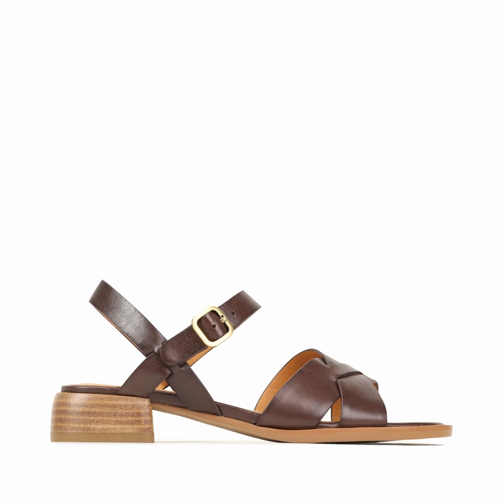 Nordic Clean Gloss Line EOS Women's Tega Heeled Sandal in Chestnut