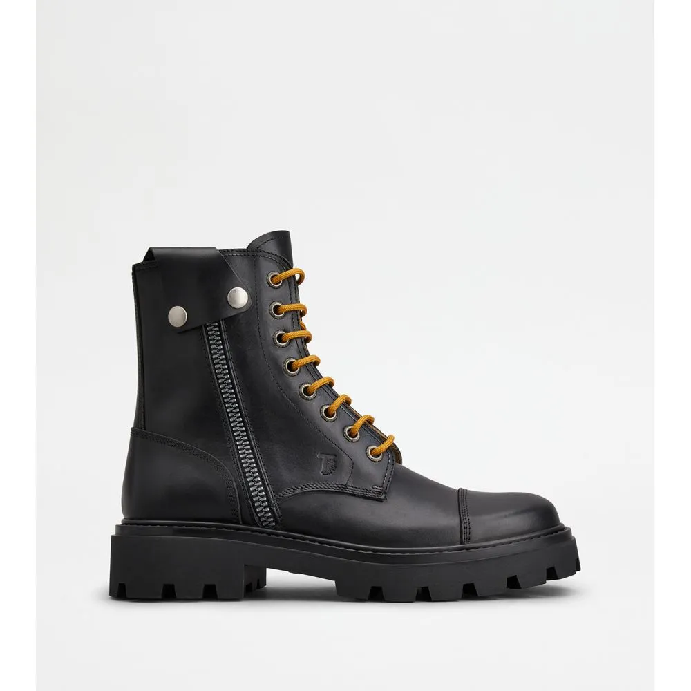 Heat Lock Low Ankle Style Tod's Combat Boots in Leather