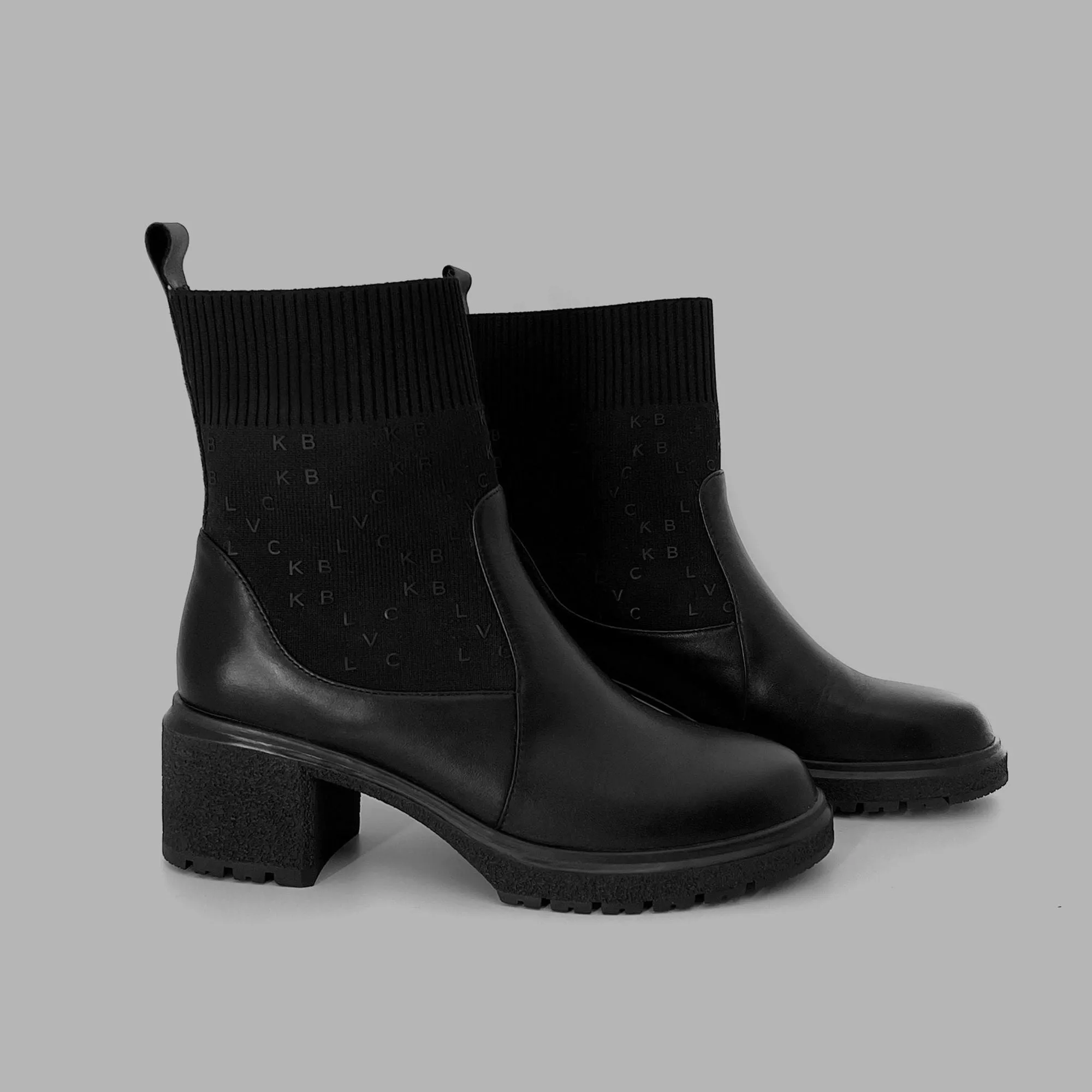 Casual Wear Blvck Monogram Ankle Boots