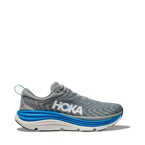 All Base Hoka Men's Gaviota 5 Sneaker in Limestone/Diva Blue