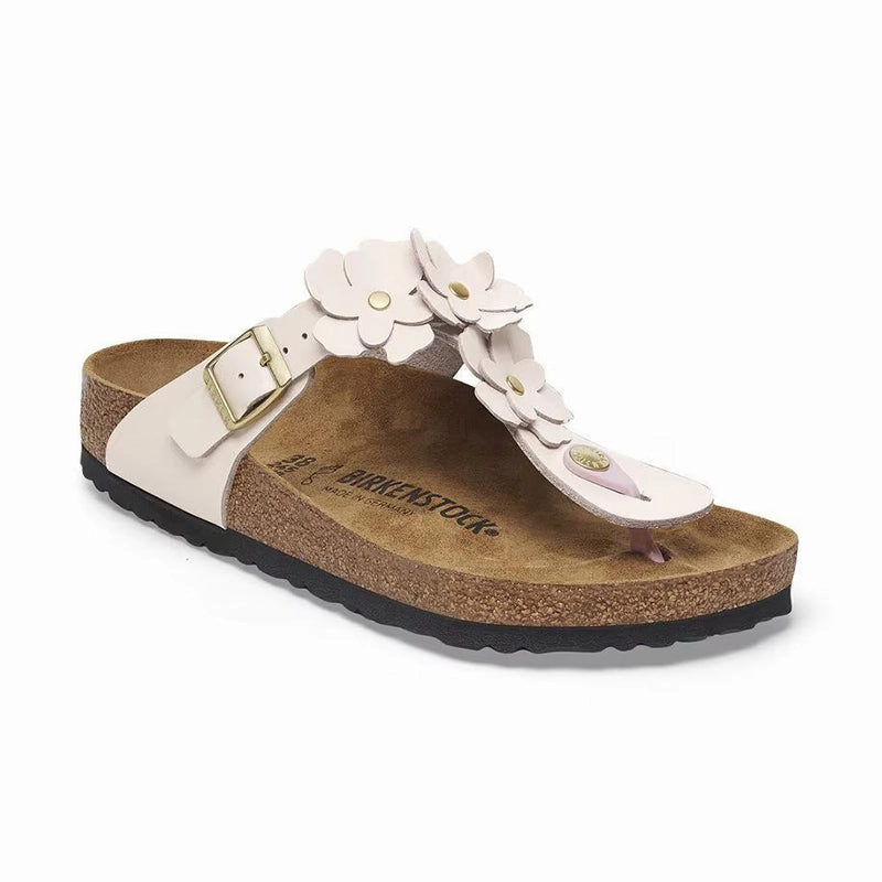 Turn Step Women's Gizeh Flowers Light Rose Leather