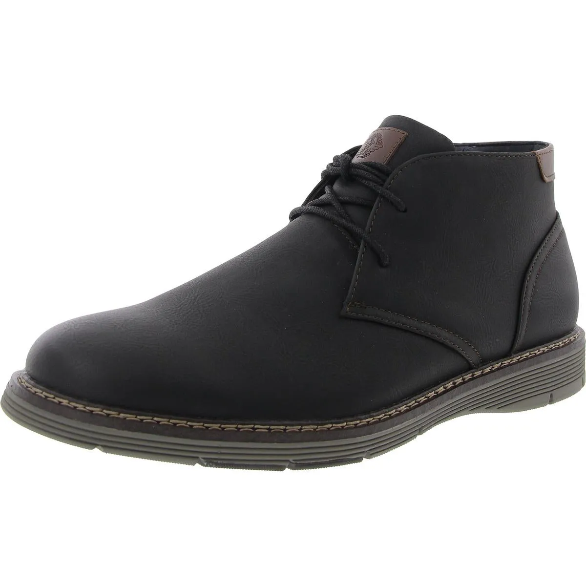 Elastic Ankle Esmond Mens Padded Insole Faux Leather Chukka Boots