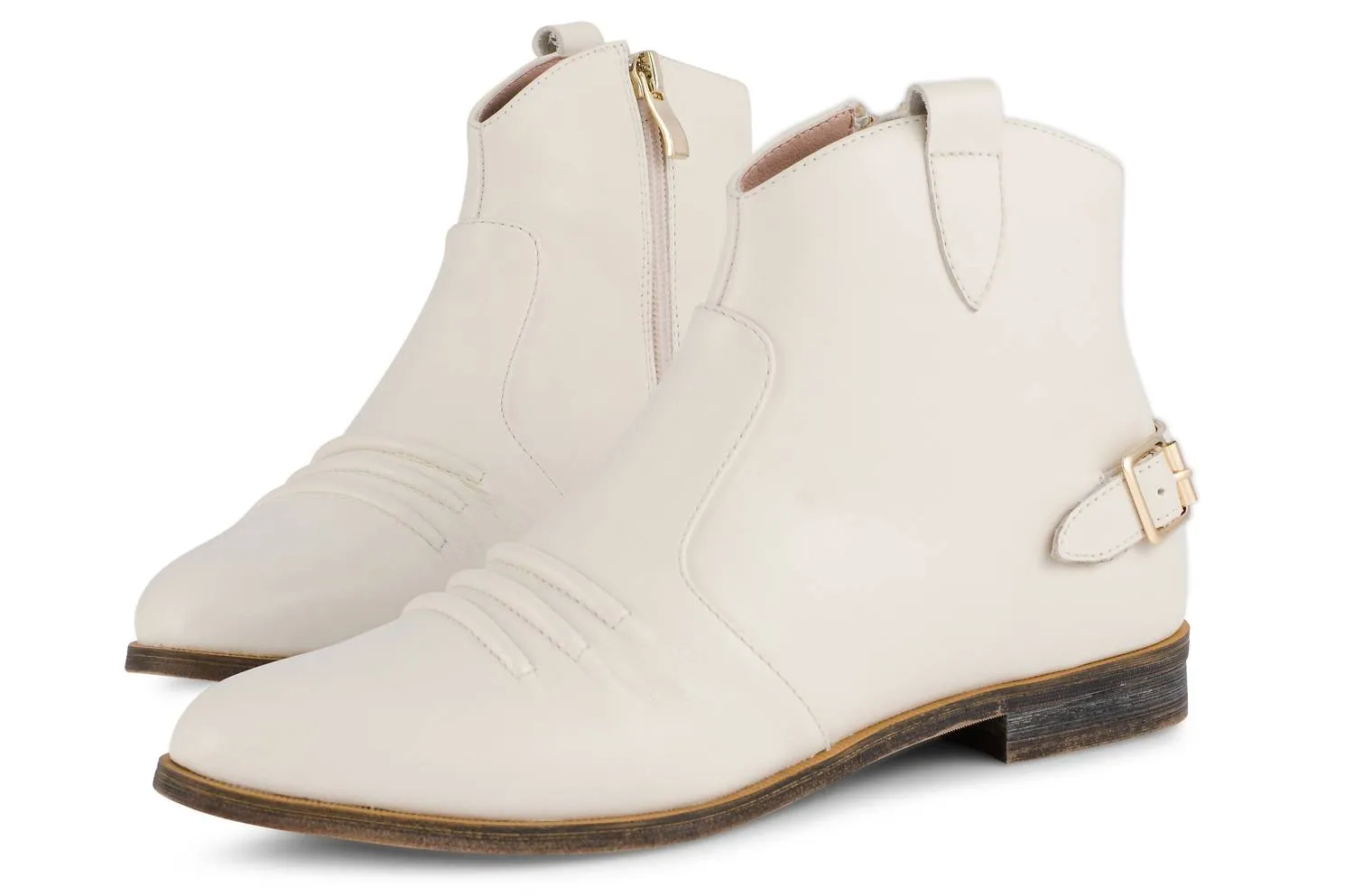 Comfort Lining Trail Runner Essee Bootie In Ivory Leather