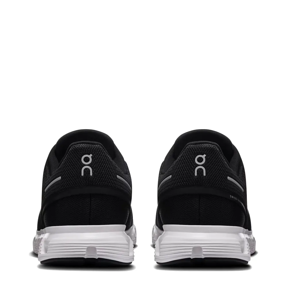On Men's Cloud 6 Sneaker in Black/White Form Fitting