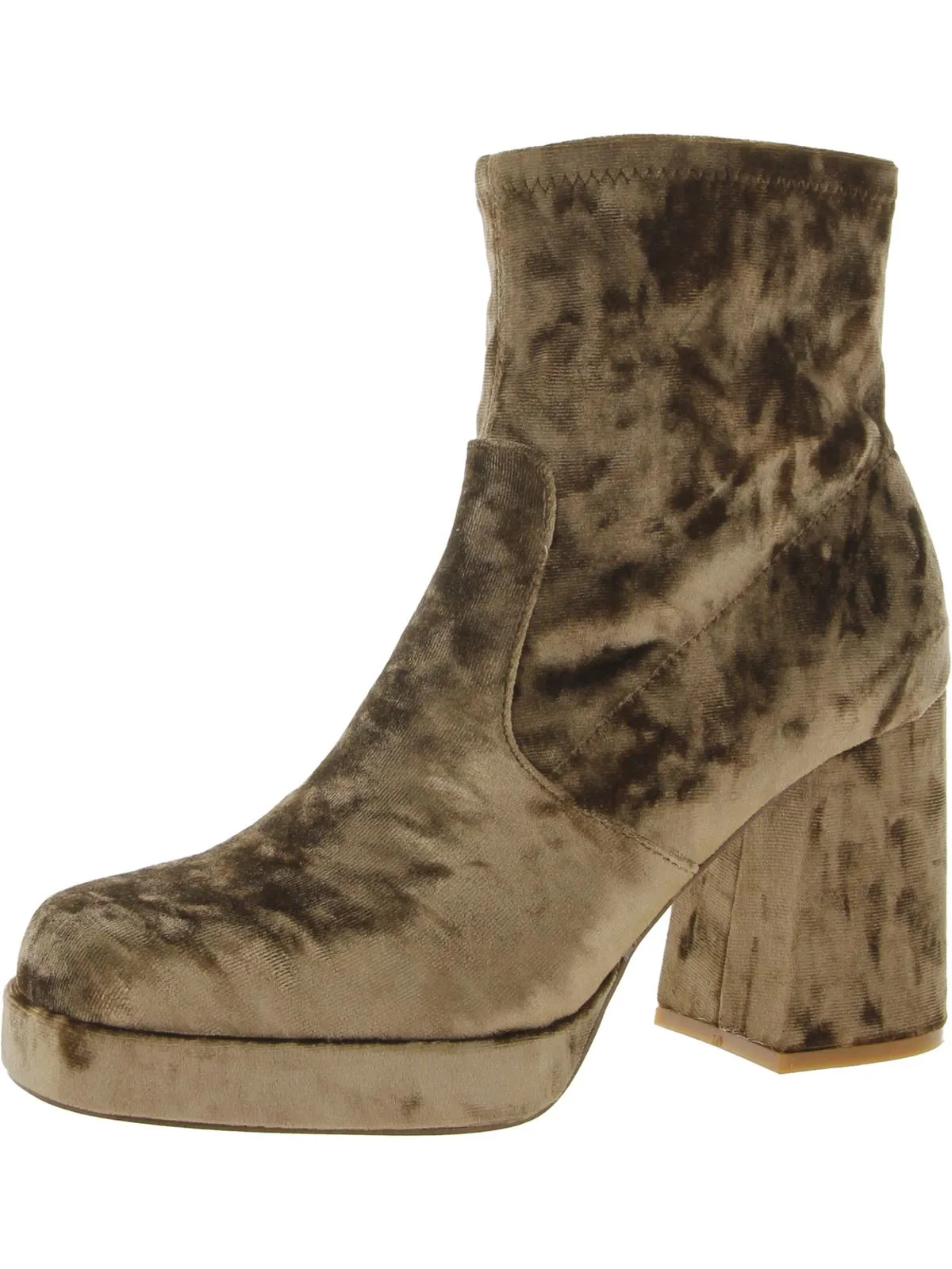 Ever Womens Platforms Block Heels Ankle Boots Multi Season Versatility Velvet Texture