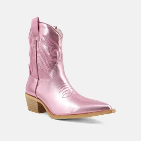 All Weather Mountain Hike Women's Zahara Cowboy Boot In Metallic Pink
