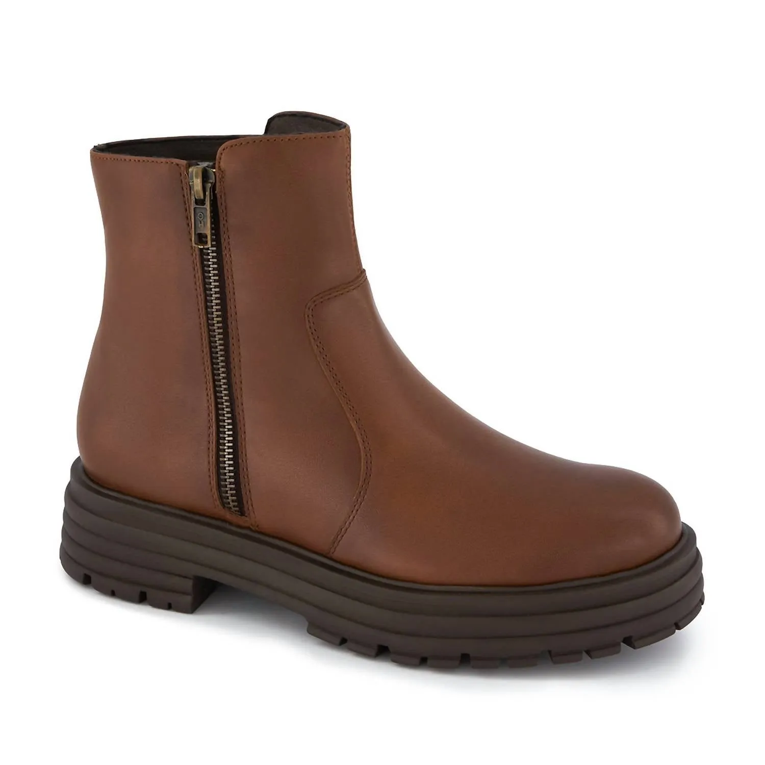 All Weather Functional Minimalist Women's Chelsea Boots With Zipper In Brown
