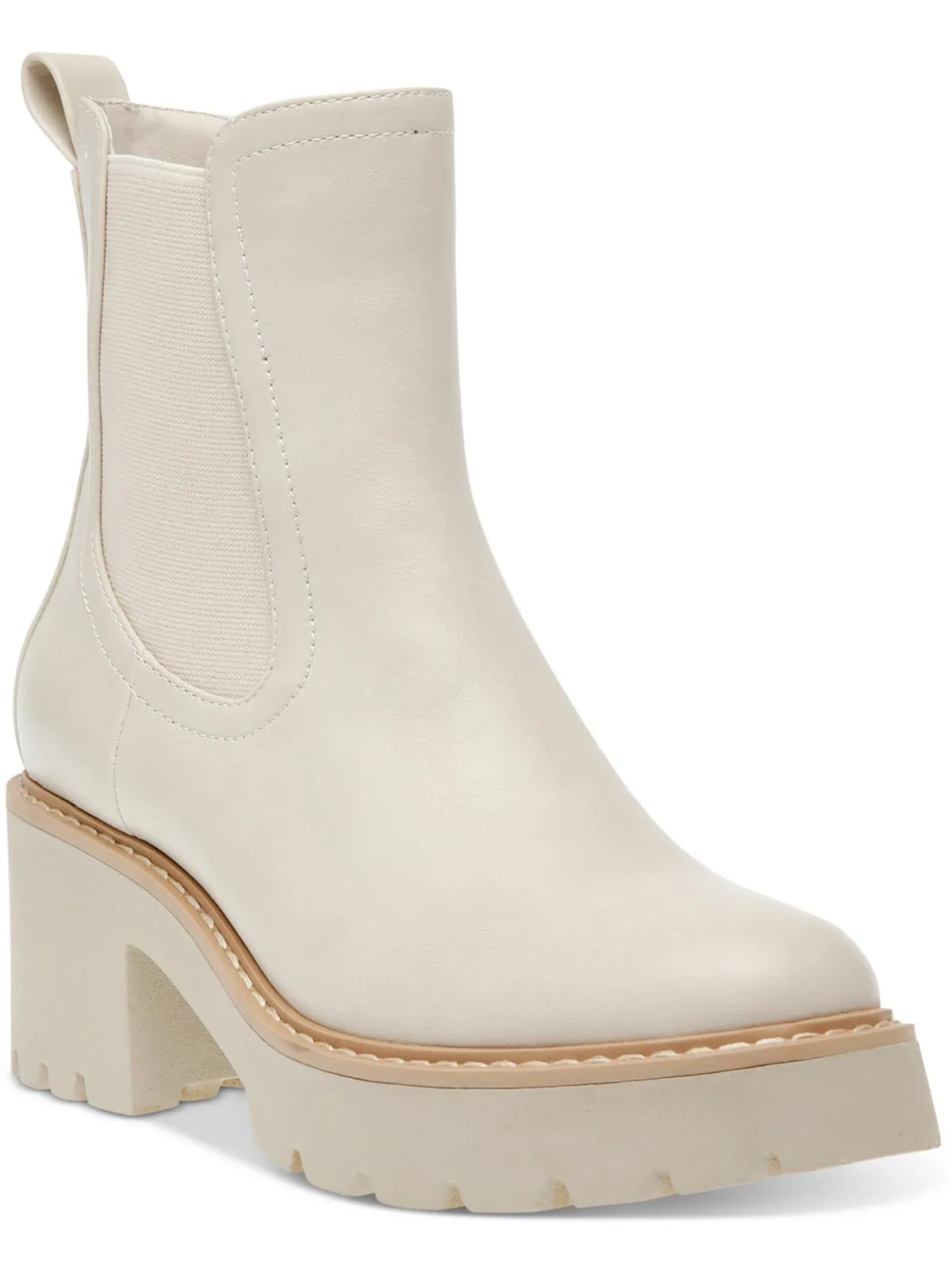 TOBIAS Womens Soft Leather Block Heel Booties Outdoor Chore