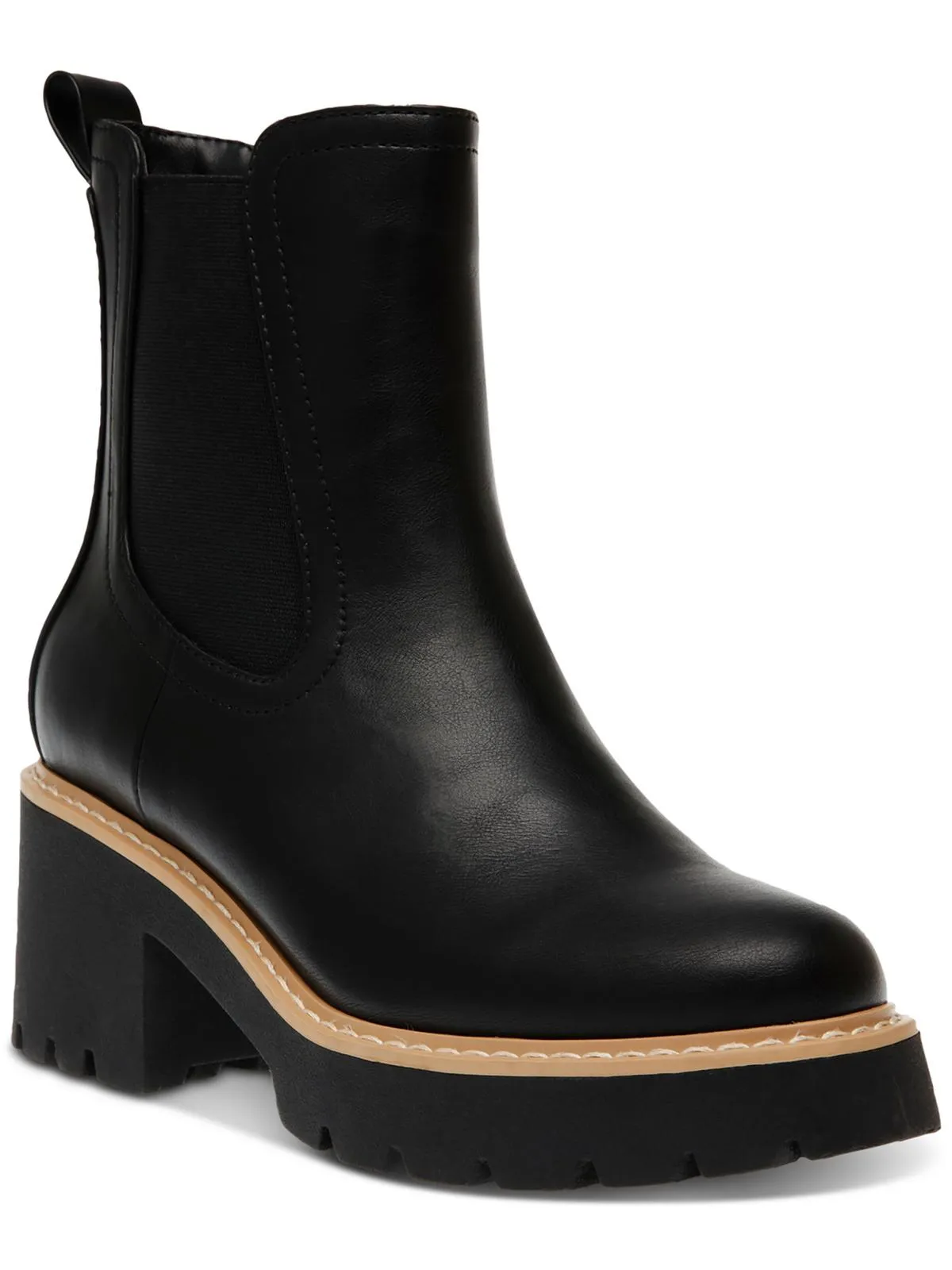 Durable Look TOBIAS Womens Soft Leather Block Heel Booties