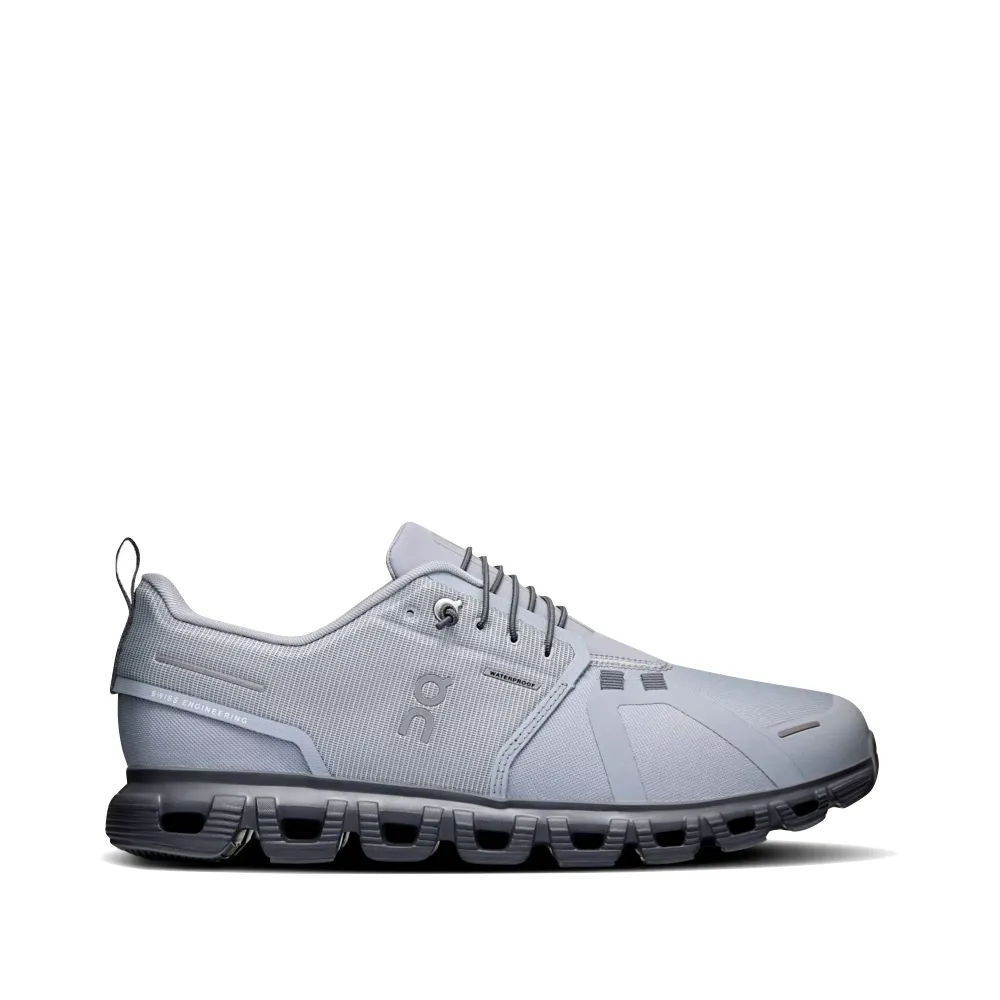 On Men's Cloud 6 Waterproof Sneaker in Alloy/Wolf Padded look