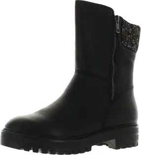 Toe Protection Tech Cushioned Step Functional Minimalist Women's Neptune Waterproof Leather Boot In Black Leather
