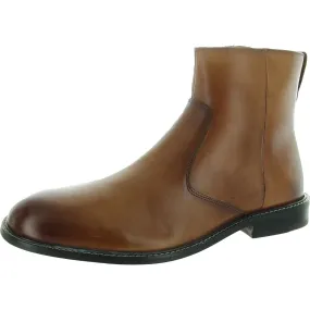 Faust Mens Zipper Leather Chelsea Boots Tough Exterior
