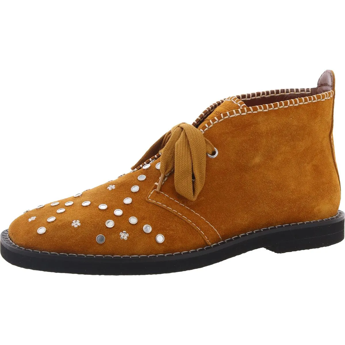 Heat   Resistant Grippy Outsole Rough Terrain Lace-Up with Studs Mens Studded Suede Chelsea Boots