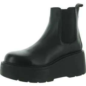 city commute Outgoing Womens Leather Flatform Chelsea Boots