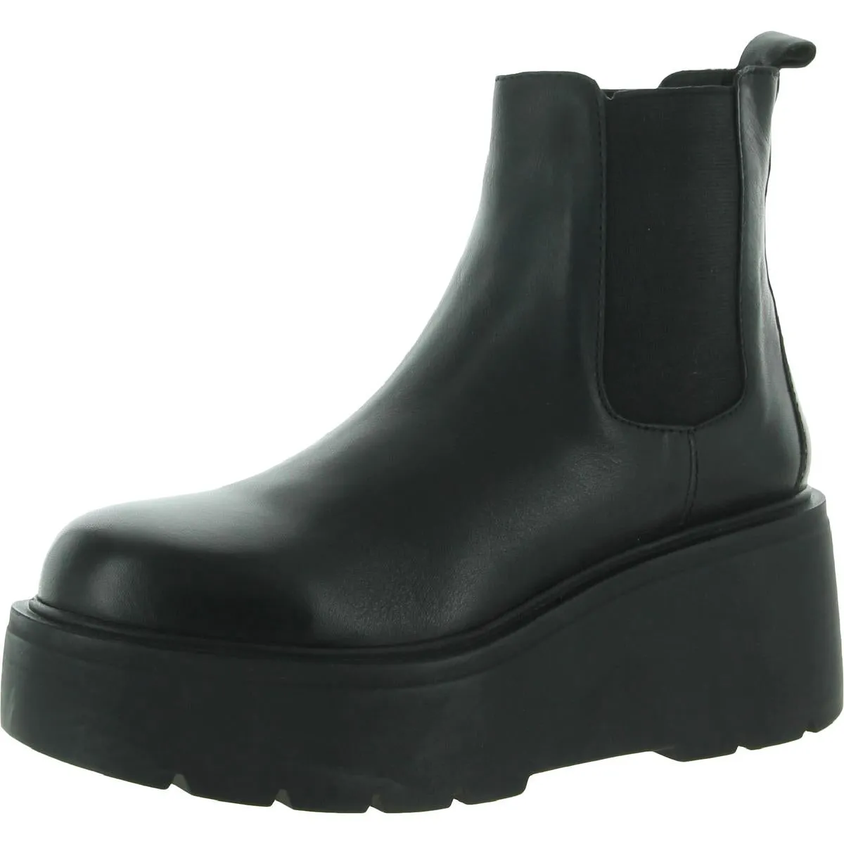 city commute Outgoing Womens Leather Flatform Chelsea Boots