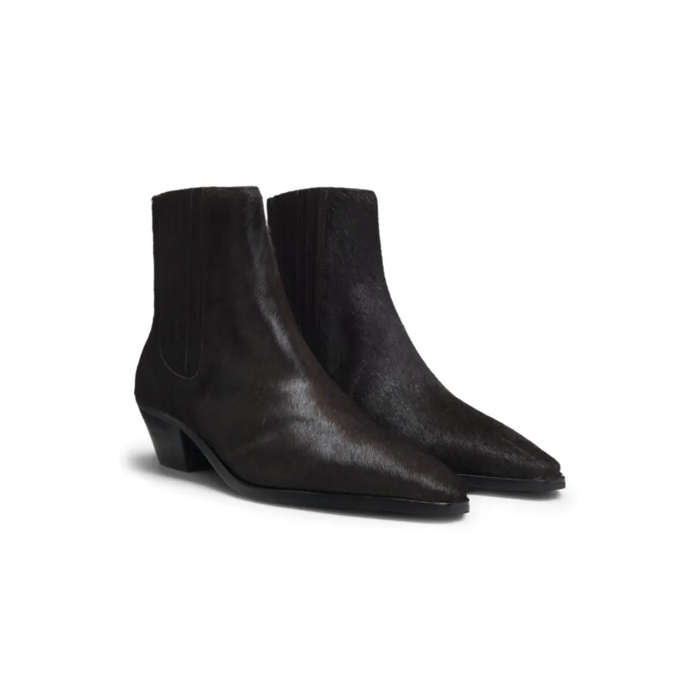 Seamless Comfort Weather Resistant User Ankle boots in pony-hair leather