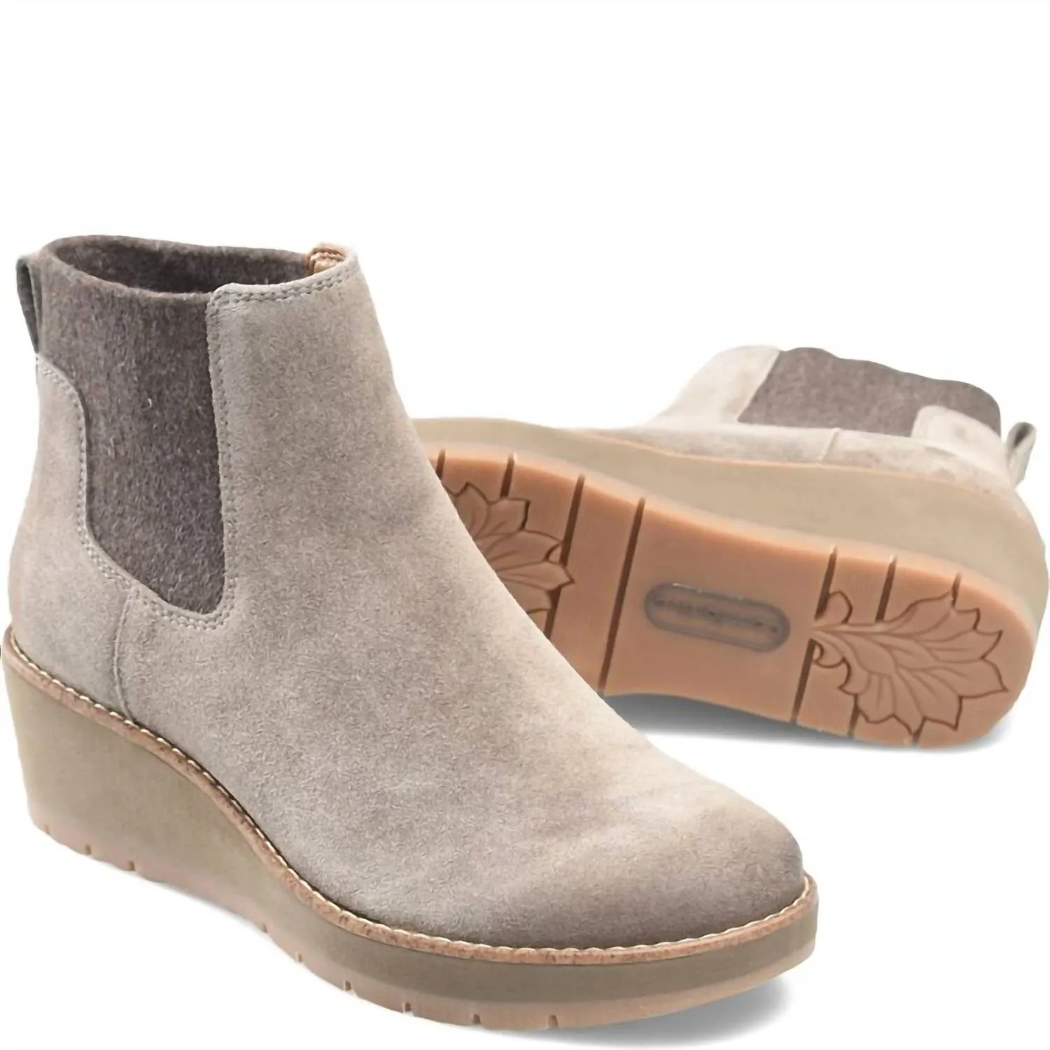 Ferna Wedge In Taupe Mud Defense