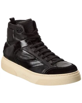 Ferragamo Cassio Leather High-Top Sneaker Seamless Toe