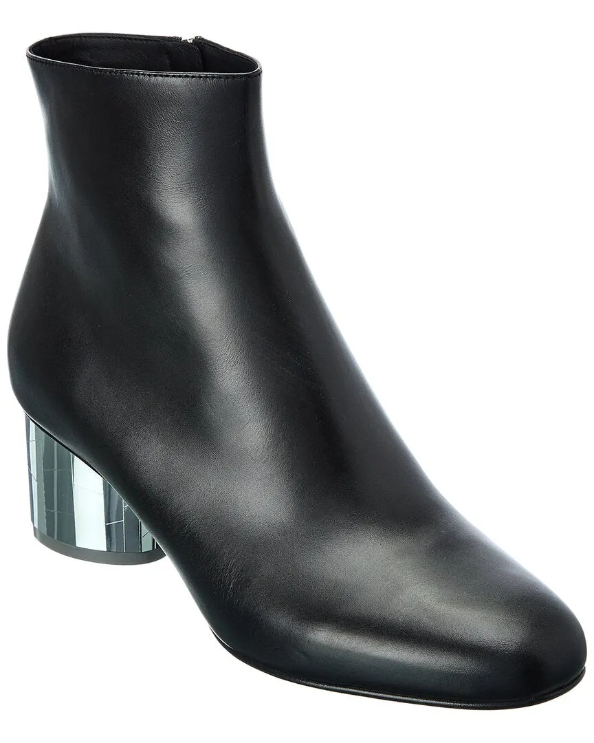 Ferragamo Florrie Leather Bootie Fur Trim