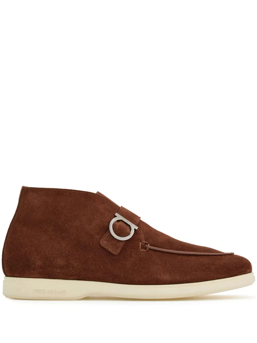 Stable Support Urban Commute Rough Walk Ferragamo Gancini-Buckle Suede Boots