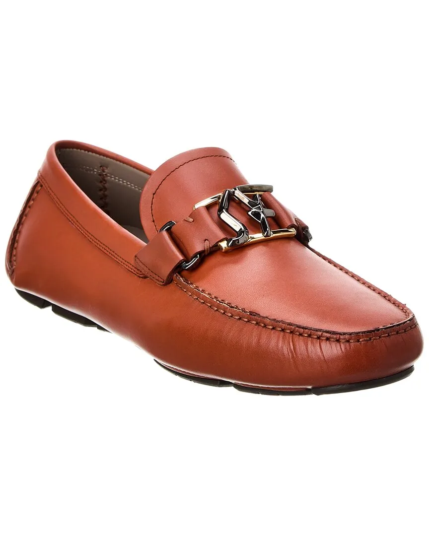 Ferragamo Peter Leather Driver Comfy Fit Walk Lightweight Support