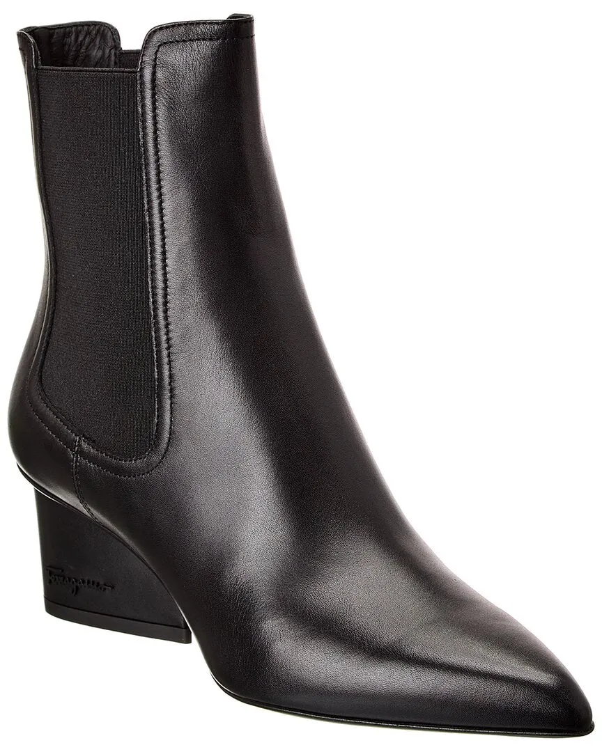 Ferragamo Velta Leather Bootie Functional Fit