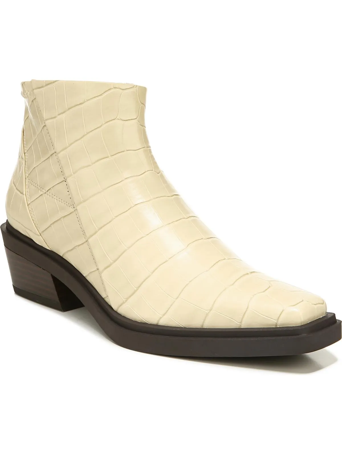 Fina Womens Faux Leather Square Toe Ankle Boots Equestrian