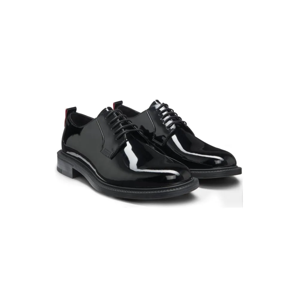 Core Edge Modern Feel Patent-leather Derby shoes with embossed logo