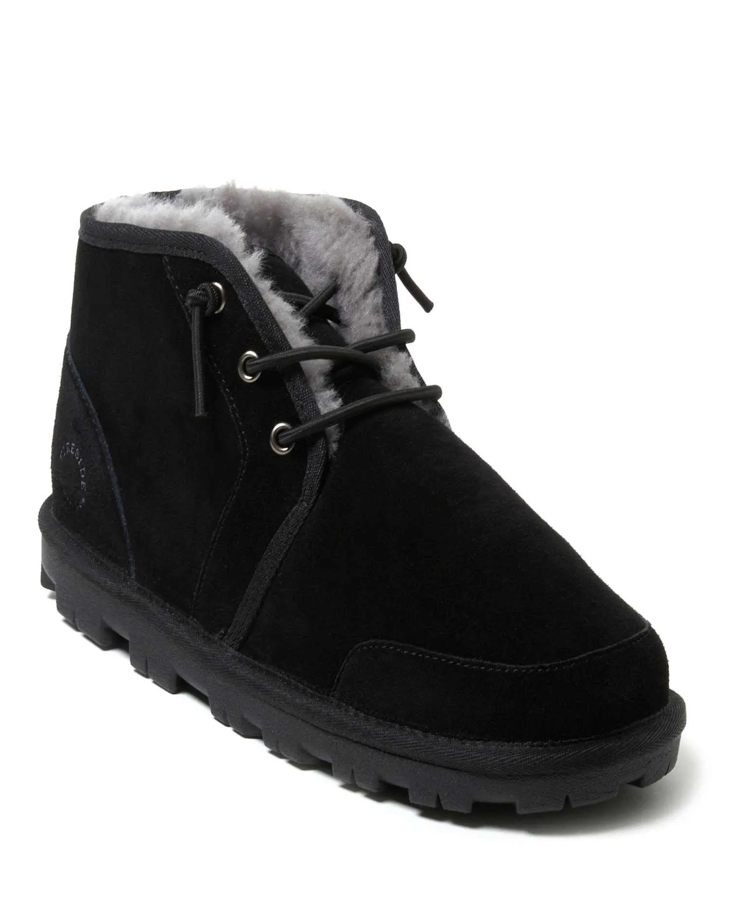 Shock-absorbing Fireside by Dearfoams Men's Shepparton Lace Up Shearling Bootie