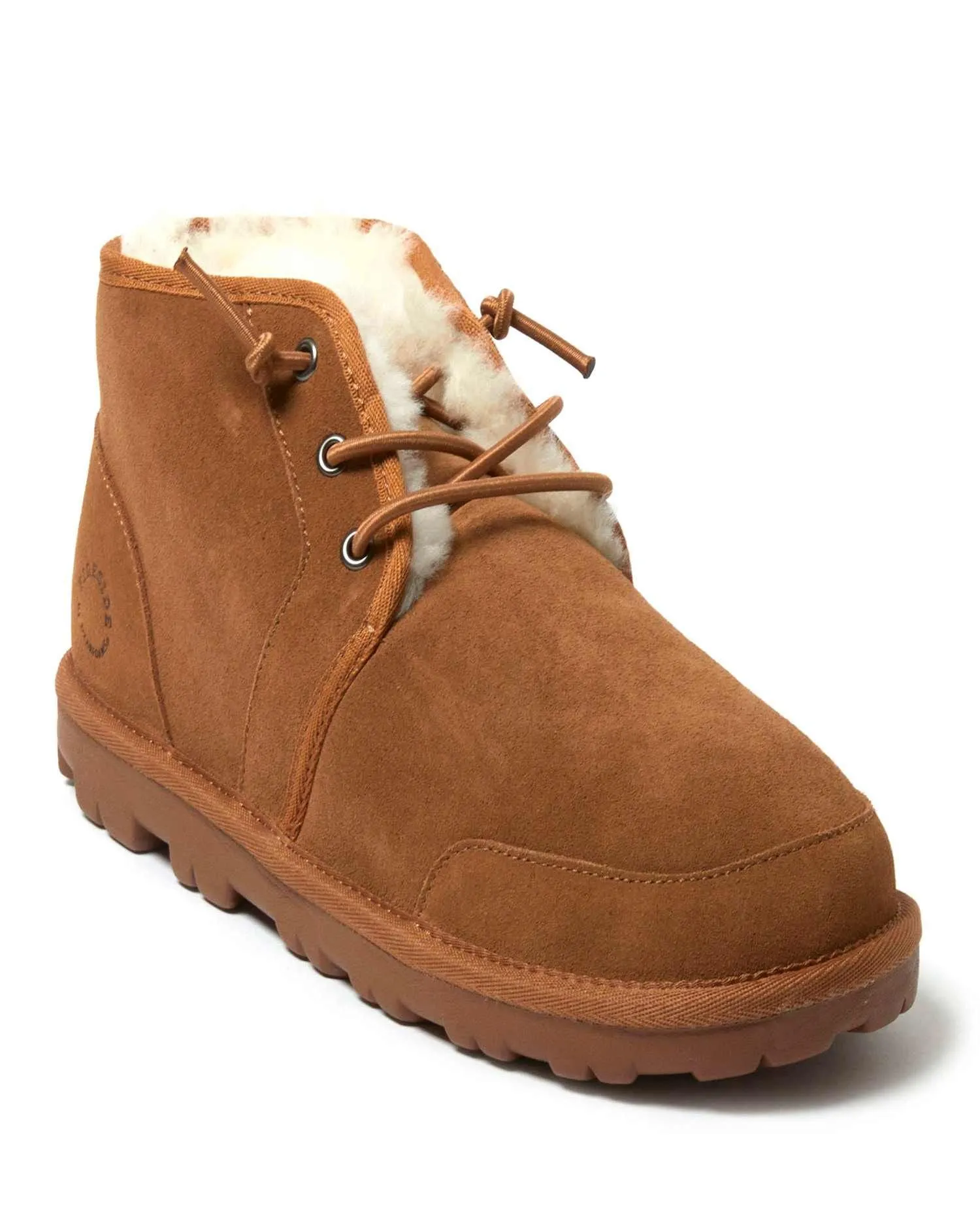 Trendy Protection Fireside by Dearfoams Men's Shepparton Lace Up Shearling Bootie