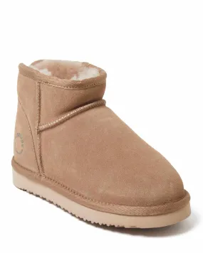 Trail grip Fireside by Dearfoams Women's Riverland Genuine Shearling Micro Bootie