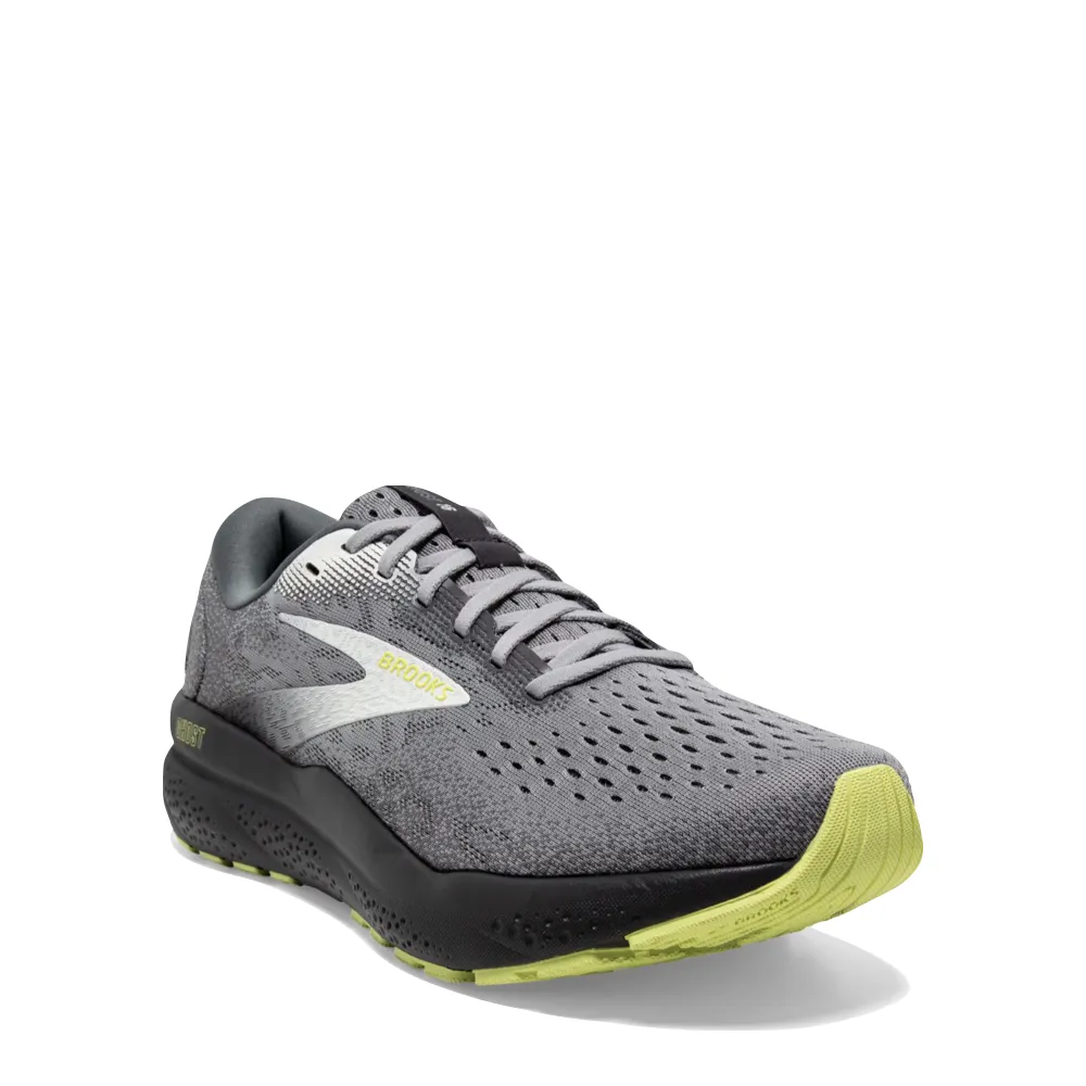 Woven Texture Brooks Men's Ghost 16 Sneaker in Primer/Grey/Lime