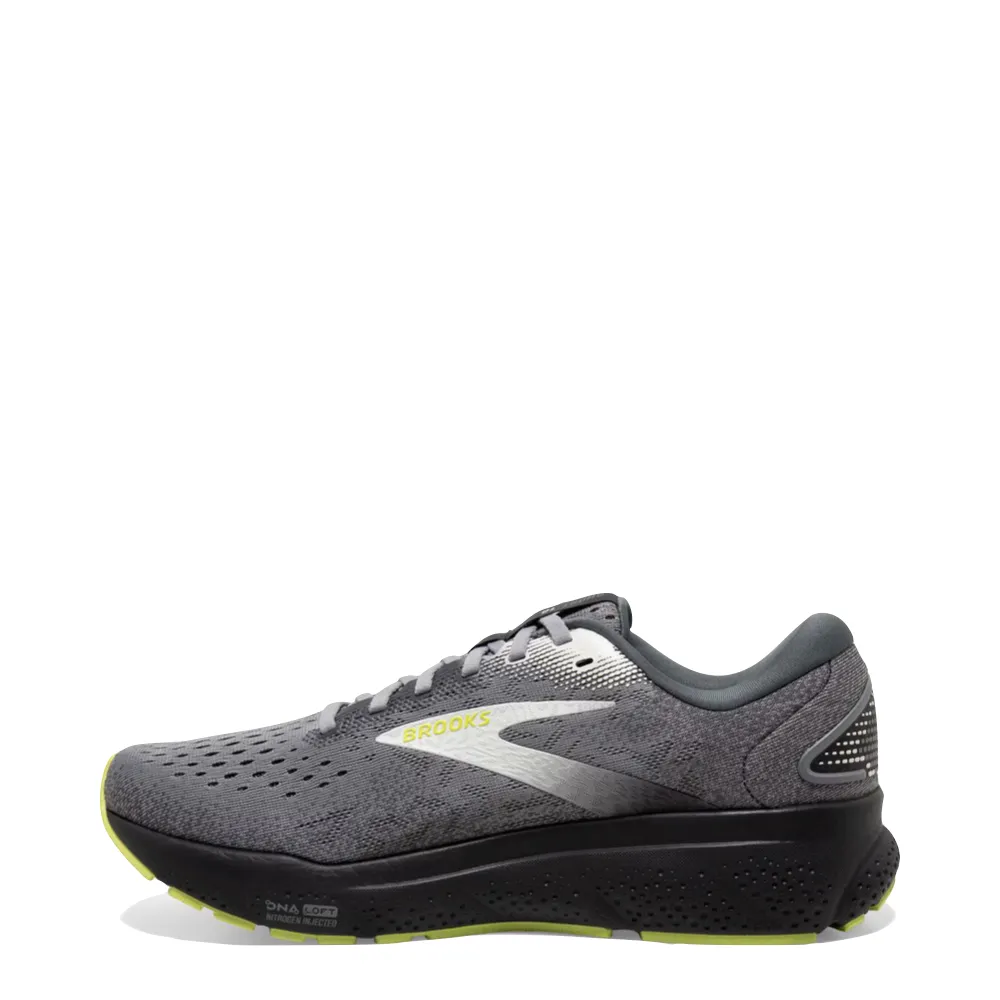 SlipResistant Training Style Brooks Men's Ghost 16 Sneaker in Primer/Grey/Lime