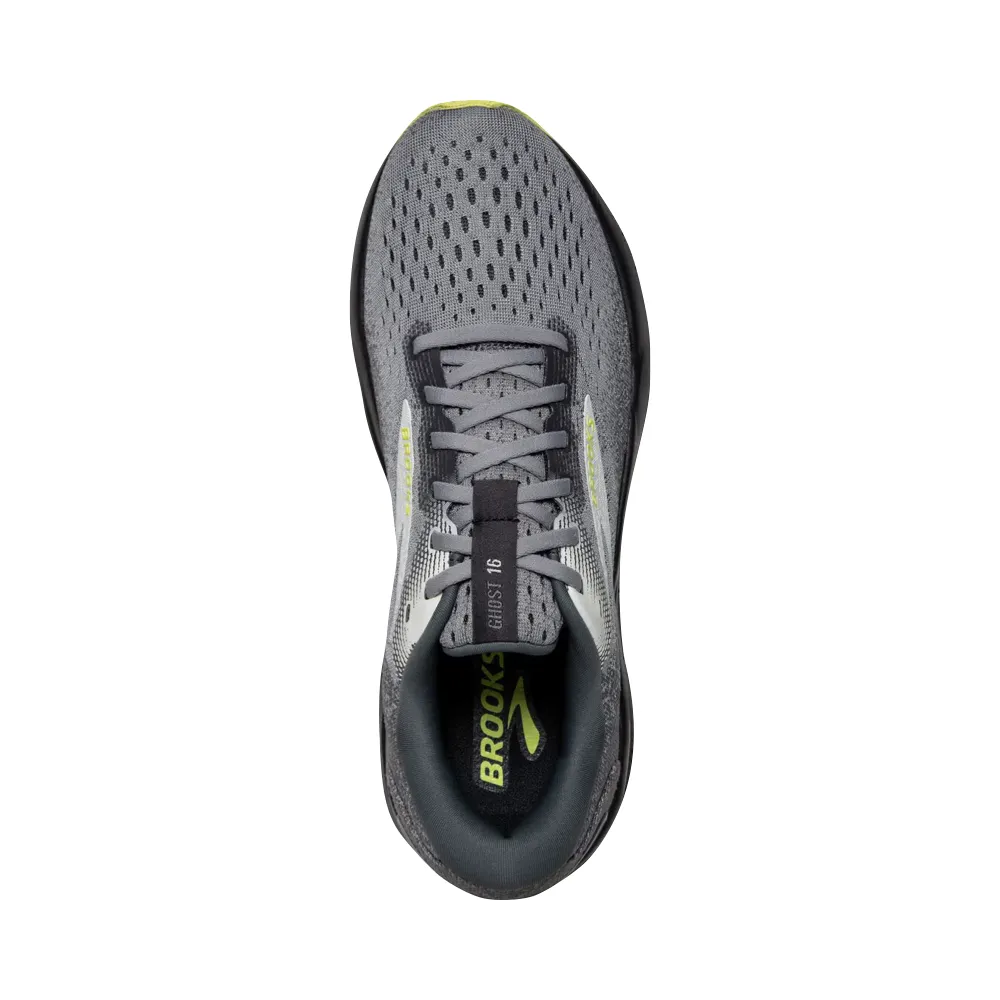 Brooks Men's Ghost 16 Sneaker in Primer/Grey/Lime Compression Molded TPU