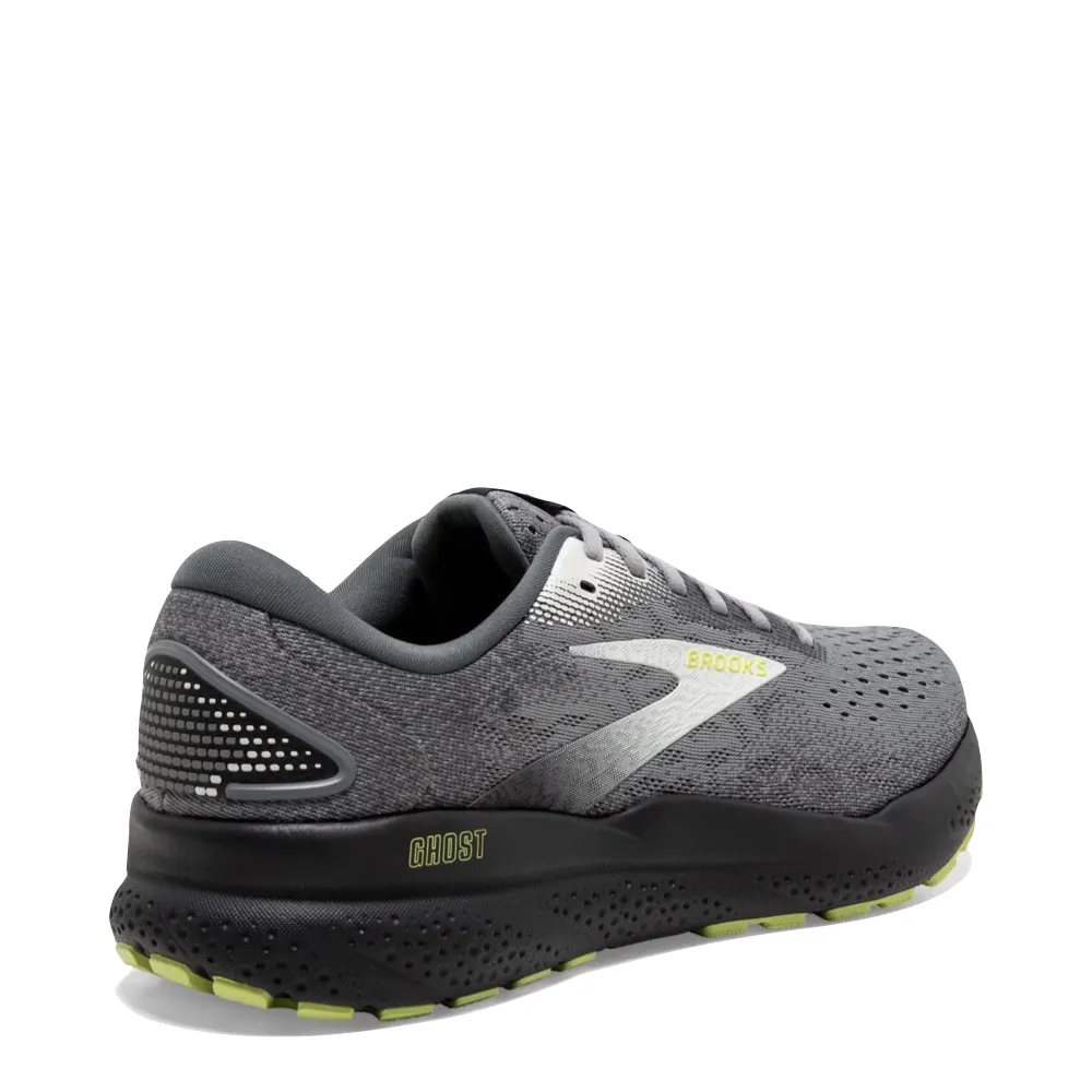 Brooks Men's Ghost 16 Sneaker in Primer/Grey/Lime Trekking Fit