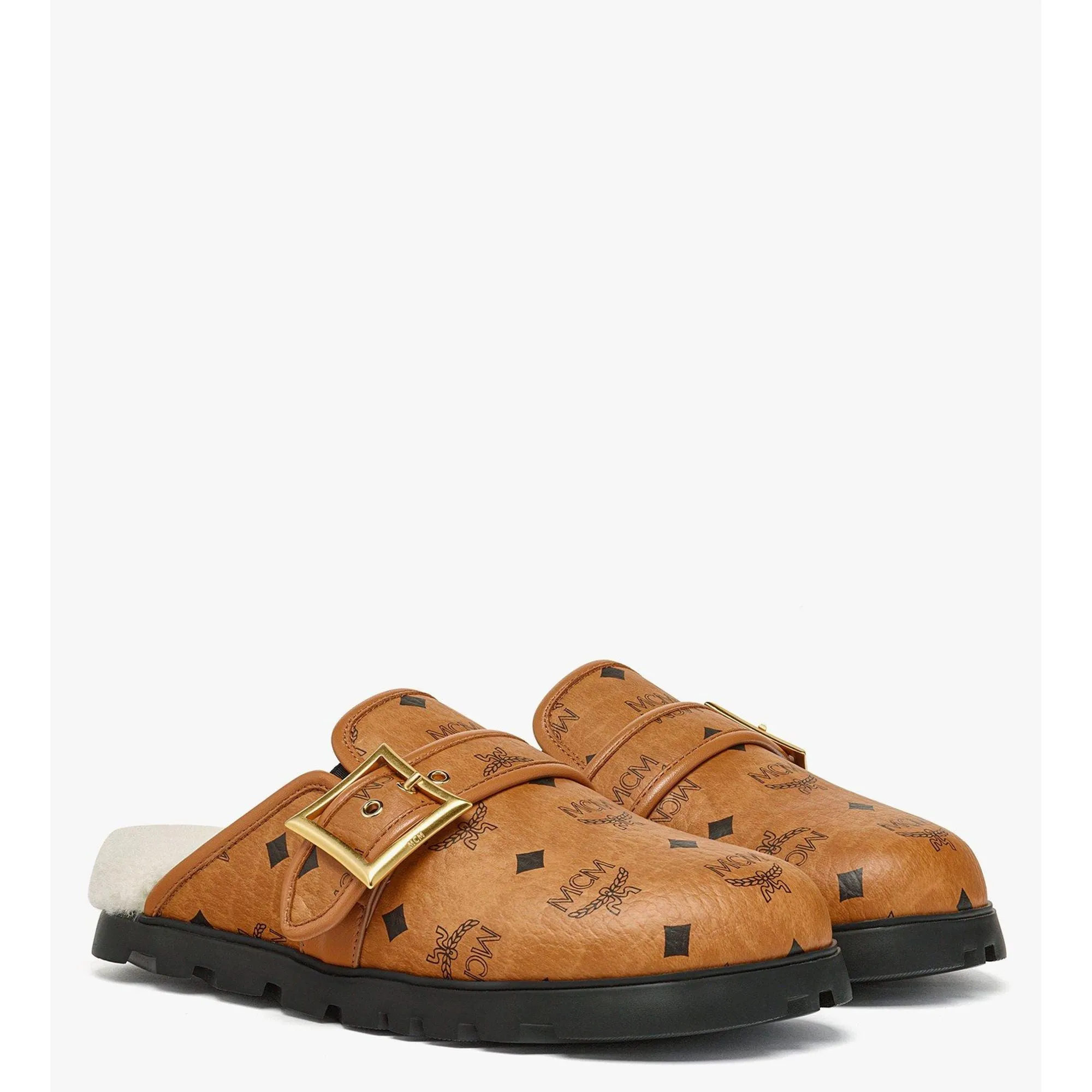 Flat Mule In Visetos And Shearling Relaxation Mode Ultra Flexible