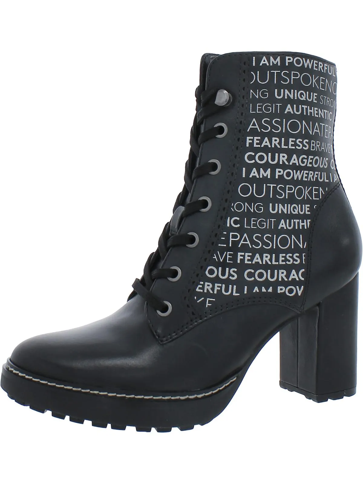 Callie Power Womens Leather Lugged Sole Ankle Boots Waterproof Windy Weather