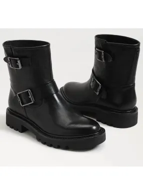 Women's Kinsley Motorcycle Boot In Black Leather Love Pair
