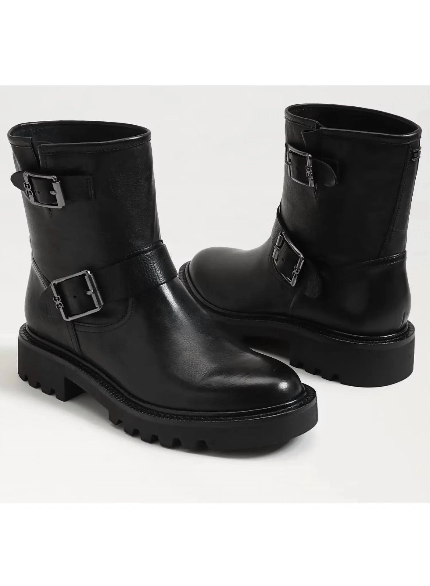 Women's Kinsley Motorcycle Boot In Black Leather Love Pair