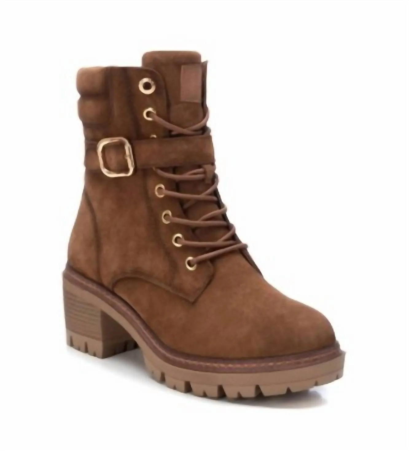 Women's Carmela Suede Booties In Camel Durable Shell Active Nomad