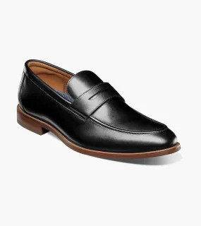 Street Chic Soft Edge Florsheim Rucci 13409-001 Men's  Black Leather Moc Toe Penny Loafers VER605