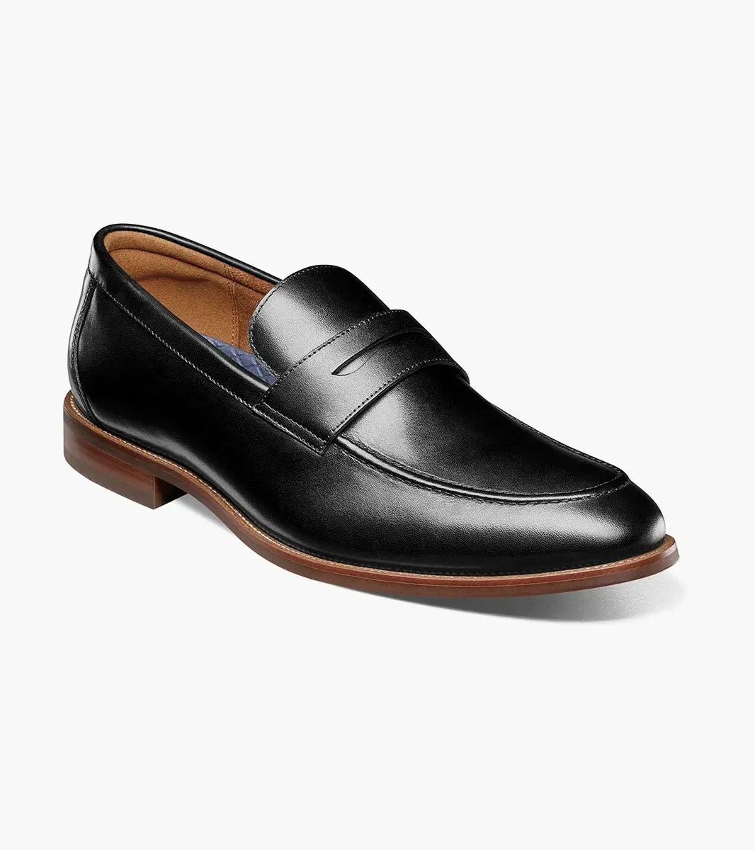 Street Chic Soft Edge Florsheim Rucci 13409-001 Men's  Black Leather Moc Toe Penny Loafers VER605