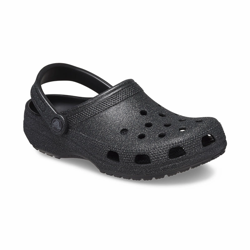 foam sole Natural Fiber Construction Women's Classic Glitter Clog Black