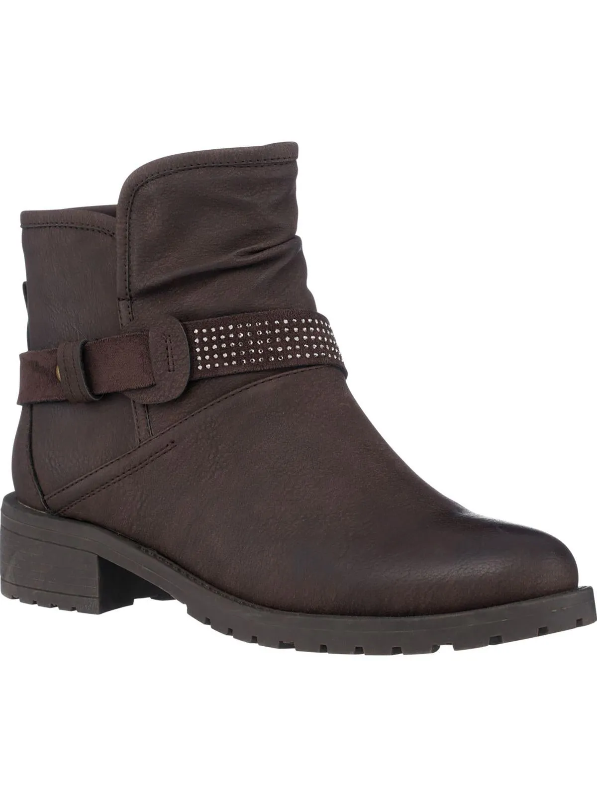 MOTO Womens Faux Leather Rubber outsole Ankle Boots Cozy Interior