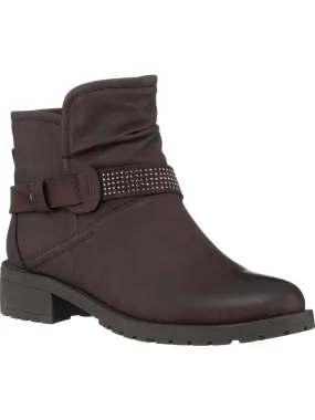 Protective Finish Rough Trail Hiker Rough Trail MOTO Womens Faux Leather Rubber outsole Ankle Boots