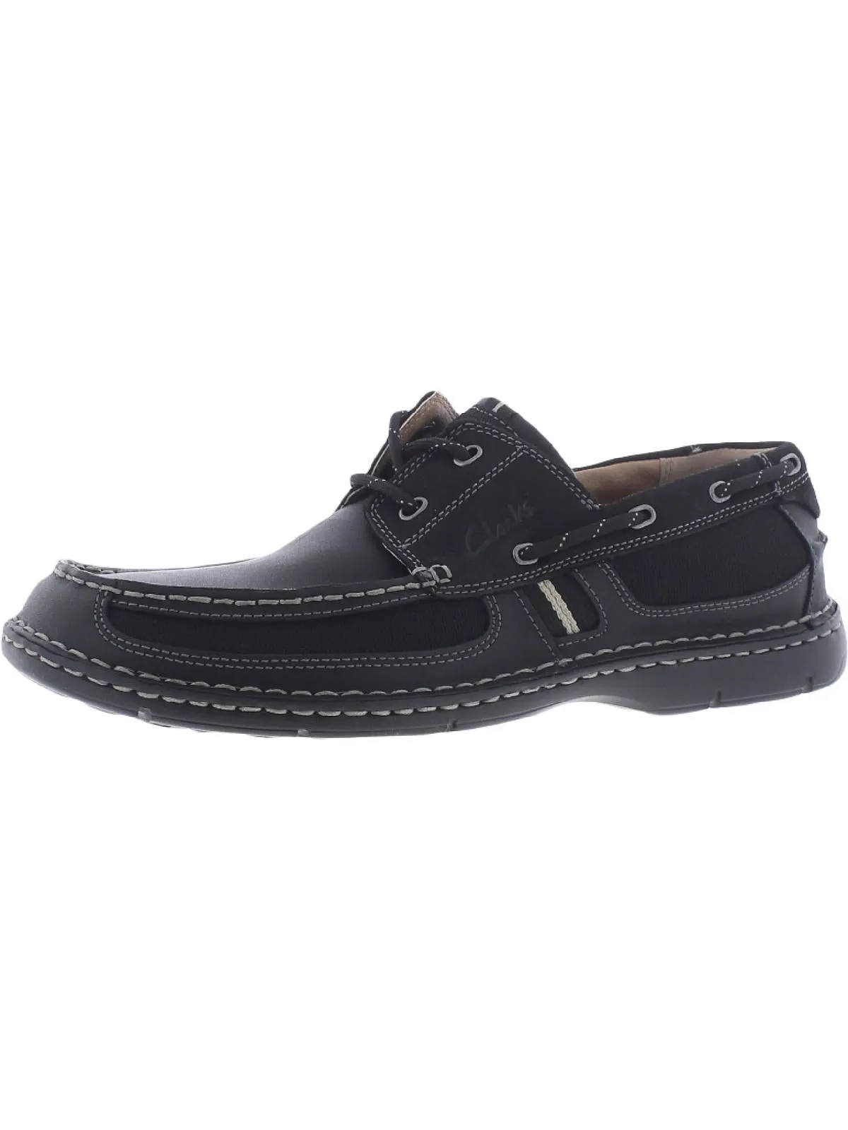 Impact Resistant Step Light Waterloo Mens Leather Moc Toe Boat Shoes