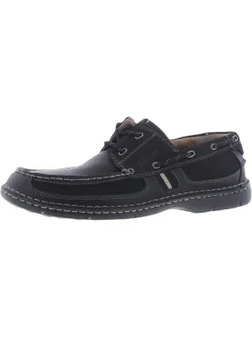 Impact Resistant Step Light Waterloo Mens Leather Moc Toe Boat Shoes