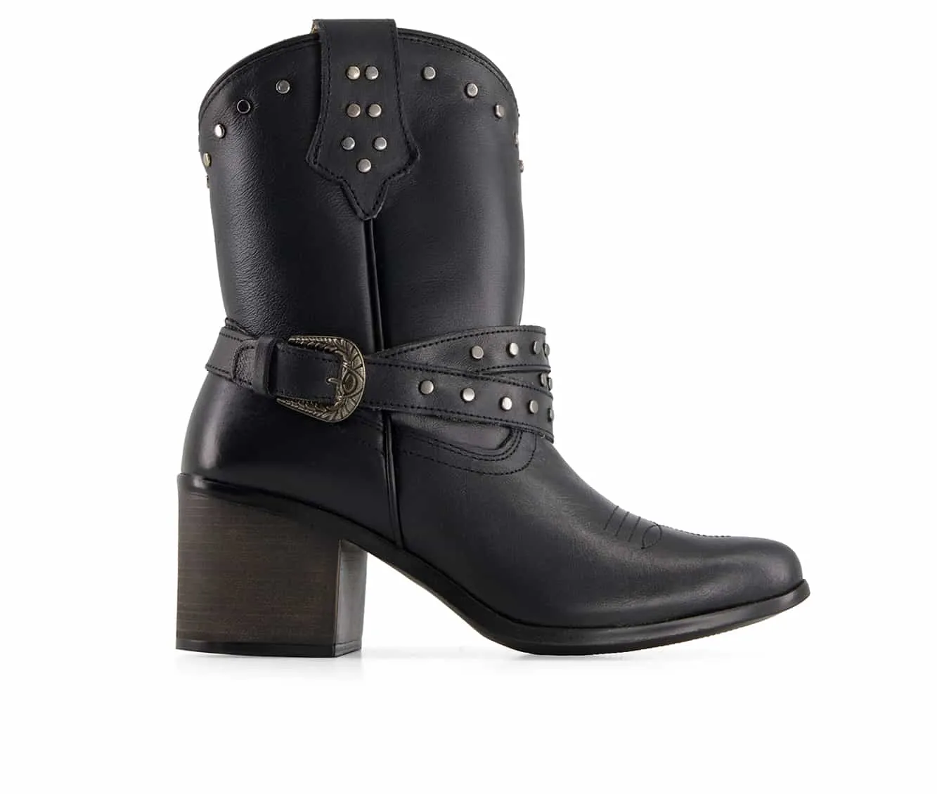 Molded Arch Contour Forastero Women's Western Leather Boots with Buckle