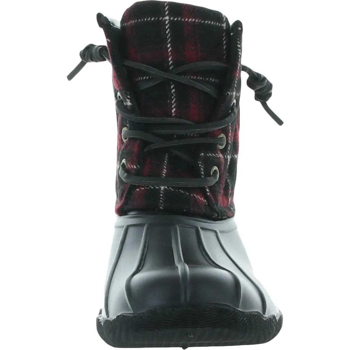 Rugged Look Wool Goose Boot Womens Quilted Lace Up Booties